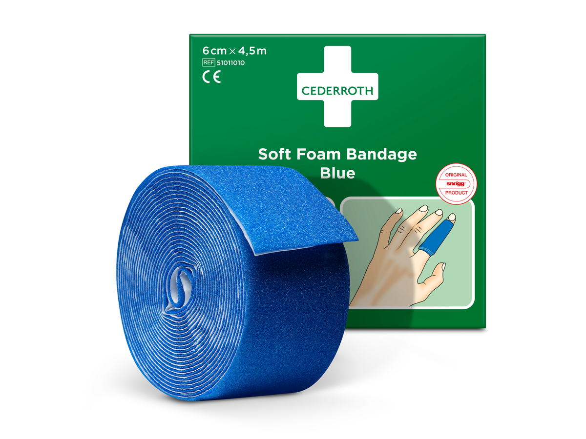 Cederroth Soft Foam Bandage Blue, 4.5m x 6cm