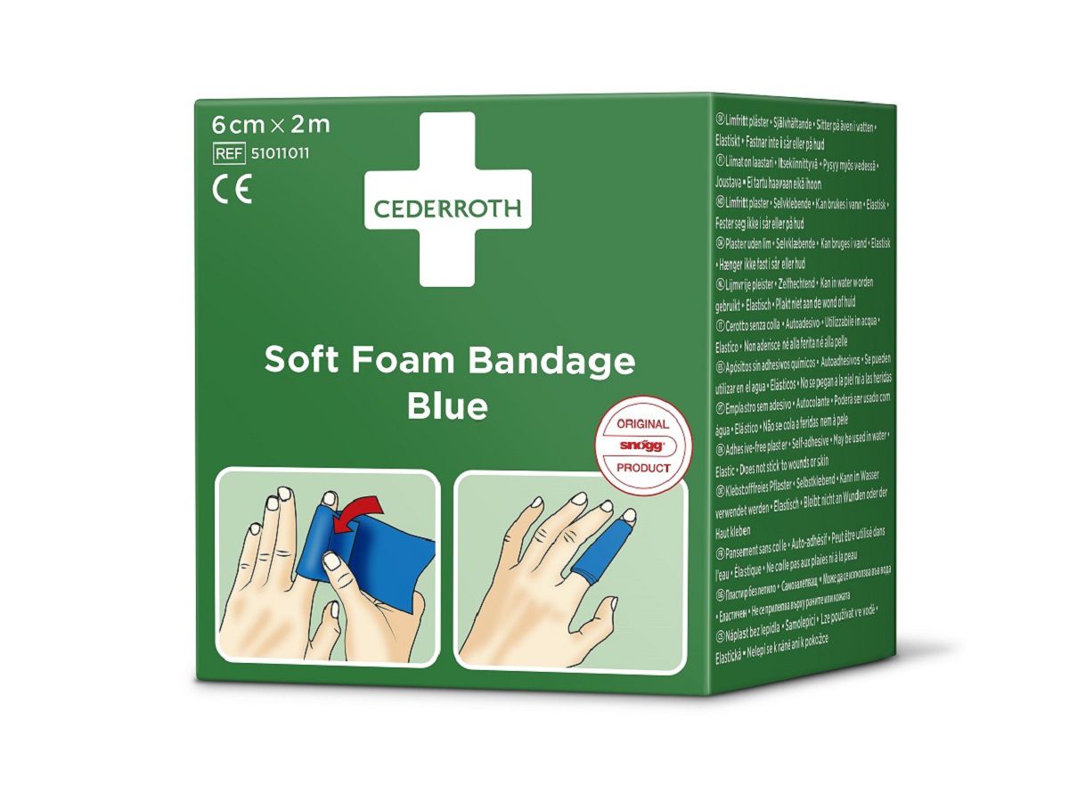 Cederroth Soft Foam Bandage Blue 2m x 6cm, 2 Stk.